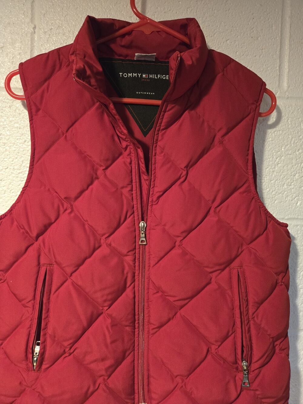 Tommy Hilfiger Padded Gilet Womens Size S Red Used Good Condition